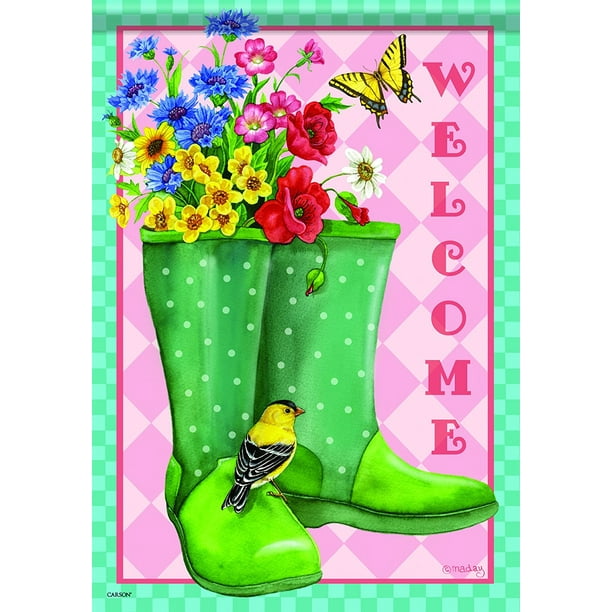 Floral Garden Boots Carson Home Accents FlagTrends Classic Flag Floral Garden Boots Carson Home Accents FlagTrends Classic Flag